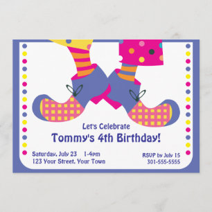 Circus Clown Birthday Party Invitation