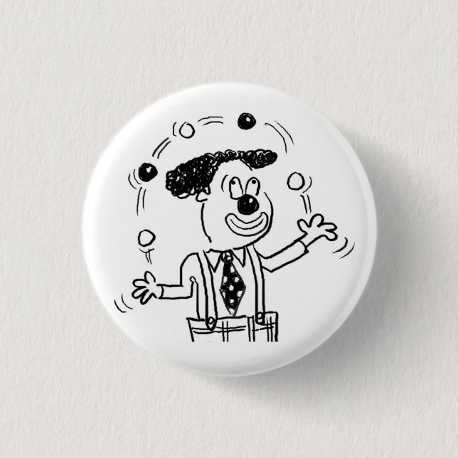 Circus Clown Juggler Juggling Funny Button Badge (Front)