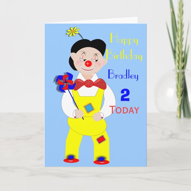 Circus Clown Kids Fun Cute Birthday Card (Front)