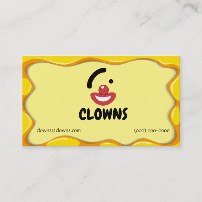 Circus Clown Logos Business Card (Front)