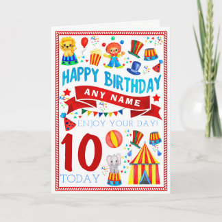Circus Clown Personalized Birthday Card