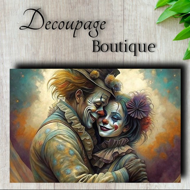 Circus Clown Romance Decoupage Tissue Paper (Circus Clown Romance Decoupage Tissue Paper)