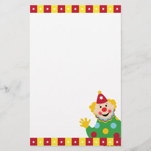 Circus Clown with Stars Stationery