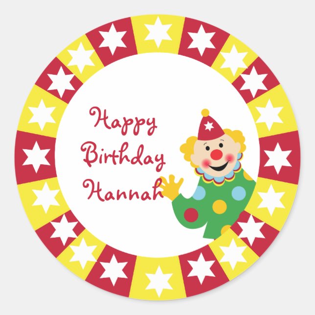 Circus Clown with Stars Stickers (Front)