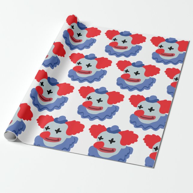 Circus Clown Wrapping Paper (Unrolled)