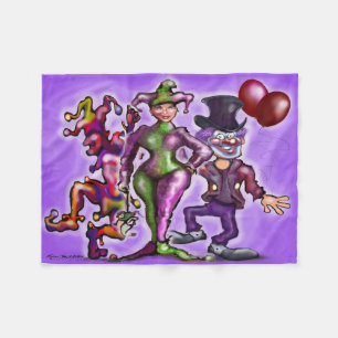 Circus Clowns Fleece Blanket