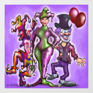 Circus Clowns Window Cling
