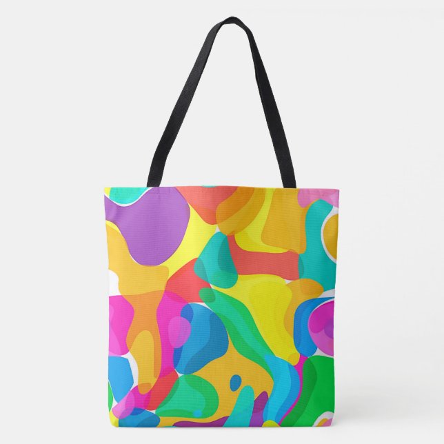 Circus Colours Chaos Abstract Art Pattern Large To Tote Bag (Front)