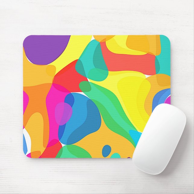 Circus Colours Chaos Abstract Art Pattern Mouse Pad (With Mouse)