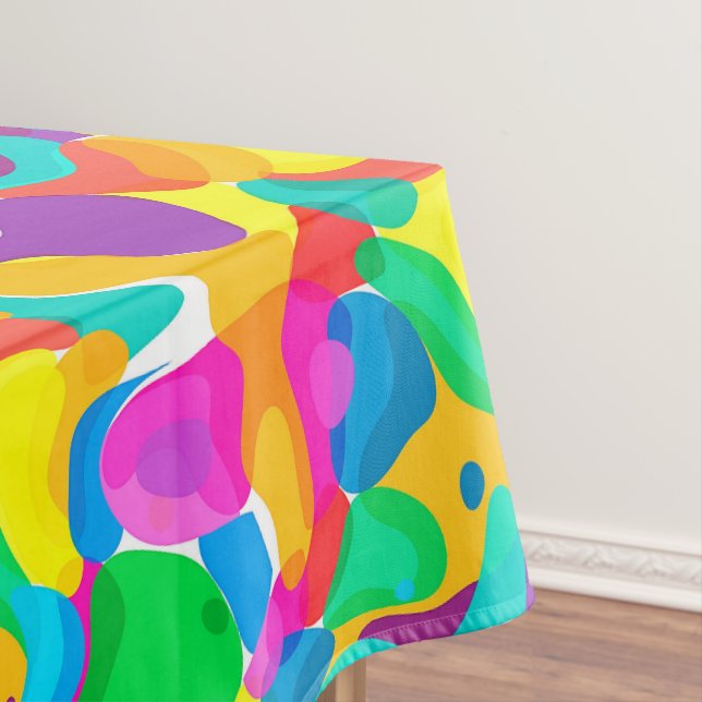 Circus Colours Chaos Abstract Art Pattern Tablecloth (In Situ)