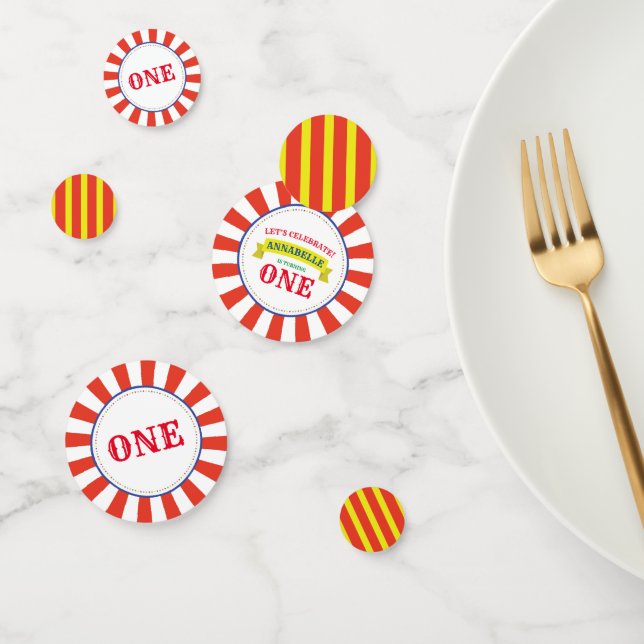 Circus Cute Colourful 1st Birthday Party Theme Confetti (Group)