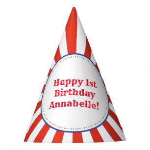 Circus Cute Colourful 1st Birthday Party Theme Hat