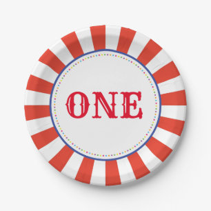 Circus Cute Colourful 1st Birthday Party Theme Paper Plate