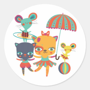Circus Cuties Classic Round Sticker