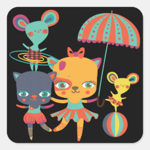 Circus Cuties Square Sticker