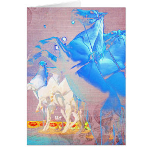Circus Digital Art Horses All Occasions Greeting 