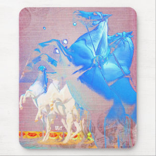 Circus Digital Art Horses Mouse Pad