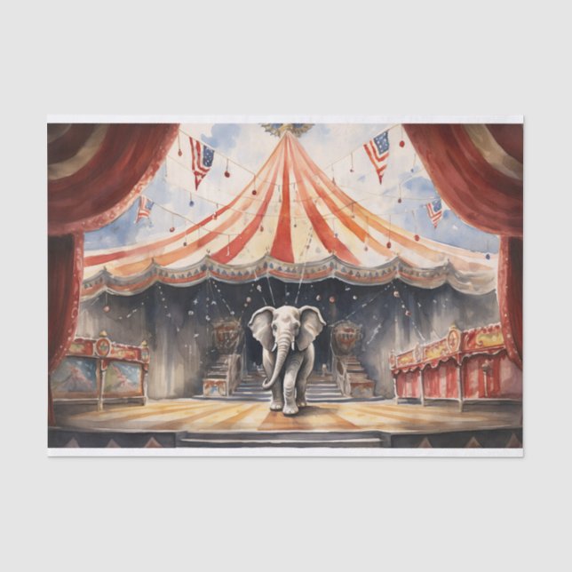 Circus Elephant 2 Decoupage Paper (Front)