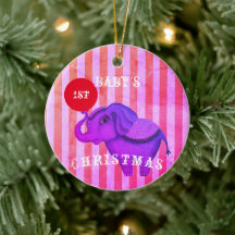 Circus Elephant (Baby's 1st) Ceramic Ornament