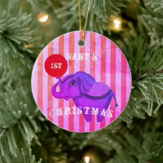 Circus Elephant (Baby's 1st) Ceramic Ornament