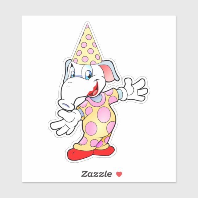 Circus Elephant Clown Cartoon Art (Sheet)
