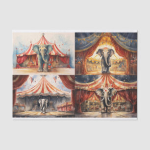 Circus Elephant Collage 1 Decoupage Paper