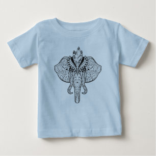 Circus Elephant Doodle Baby T-Shirt