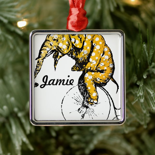 Circus Elephant Gifts Metal Ornament (Tree)