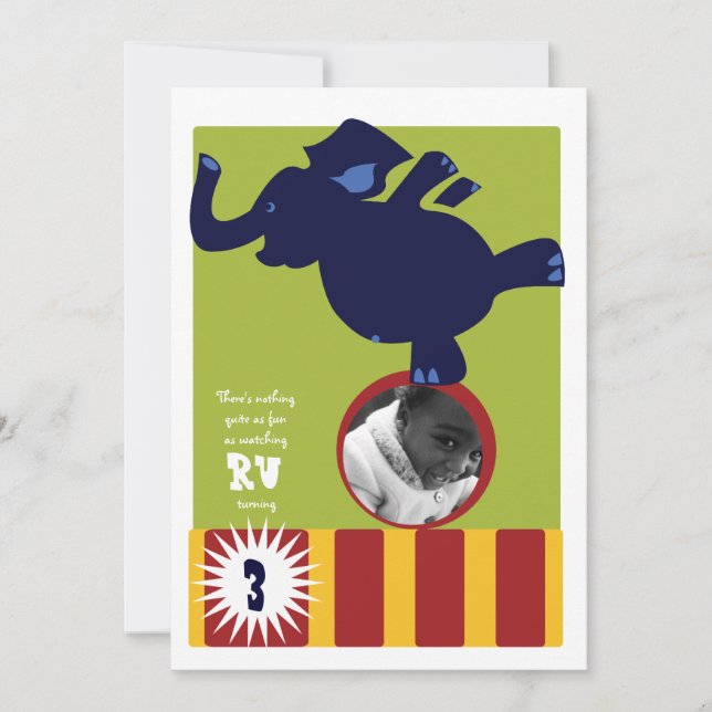 Circus Elephant Invite (Front)