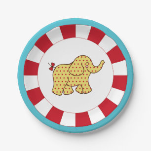 Circus Elephant Paper Plates 