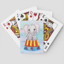 Circus Elephant Playing Cards