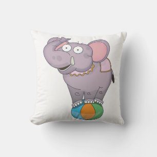 Circus Elephant Throw Pillow