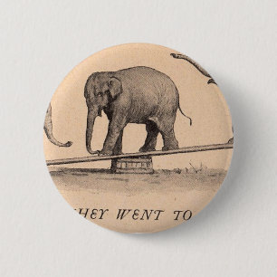 circus elephants 2 inch round button