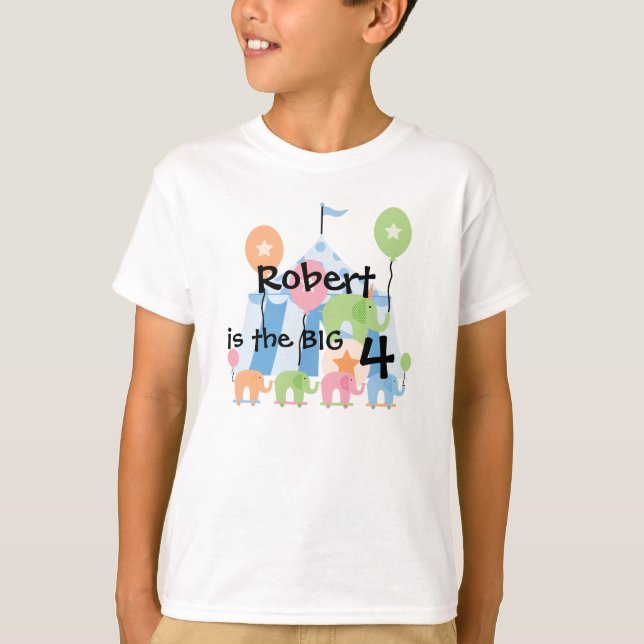 Circus Elephants Customizable Birthday T-shirt (Front)