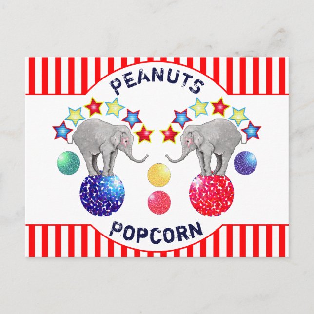 Circus Elephants Funny Retirement Postcard (Front)