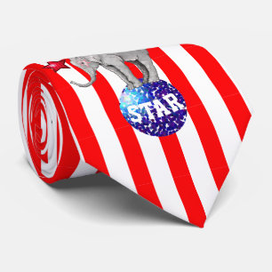 Circus Elephants Stripe Carnival Tie