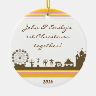 Circus Fair Farris Whee Personalized Name Ornament