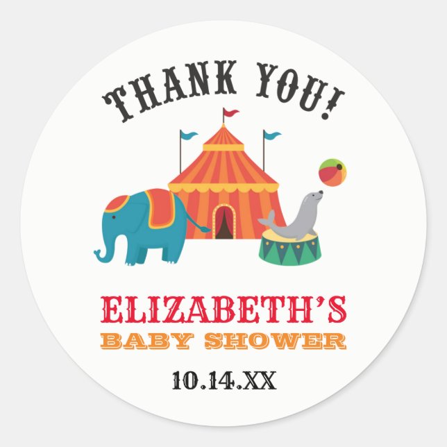 Circus Favour Stickers (Front)