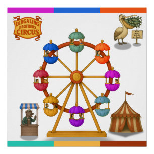Circus Ferris Wheel Poster