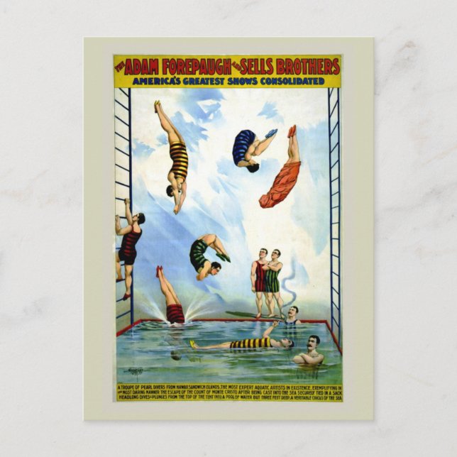 Circus Forepaugh and Sells vintage divers Postcard (Front)