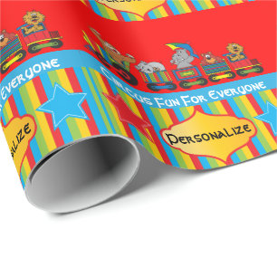 Circus Fun Baby Shower Theme Wrapping Paper