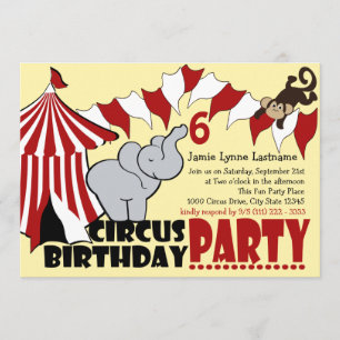 Circus Fun Birthday Party Invitation