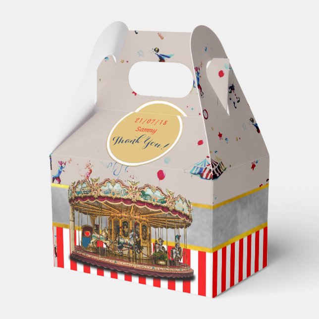 CIRCUS Gable Boxes Vintage Carousel Personalized (Front Side)