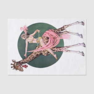 “Circus Giraffe Rider” by FX Leyendecker Tissue Paper