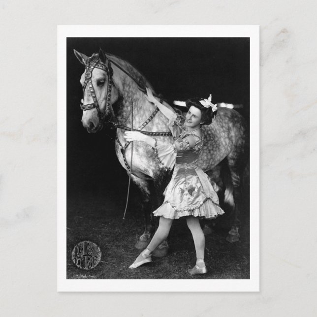 Circus Girl with Horse, 1908 Postcard (Front)