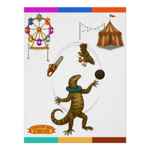 Circus goanna juggler poster