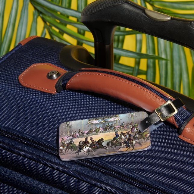 Circus Grand Finale, Circa 1872. Luggage Tag (Front Insitu 3)