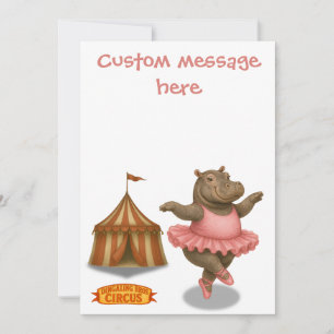 Circus hippo. Add your own message. Card