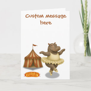 Circus hippo. Add your own message. Card