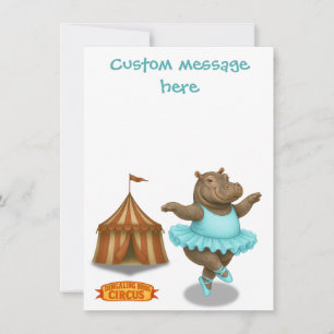 Circus hippo. Add your own message. Thank You Card